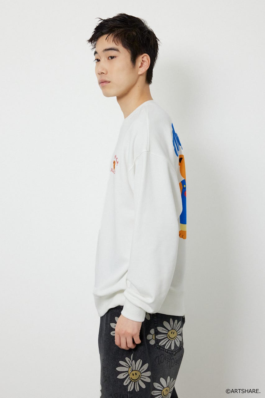 【UNISEX】(wiggle wiggle)モチーフスウェットトップス O/WHT FREE