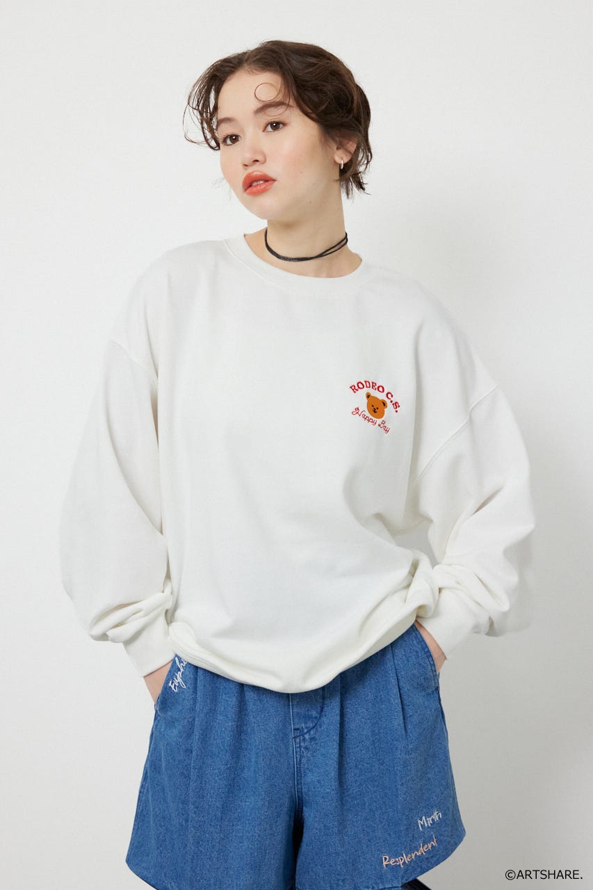 【UNISEX】(wiggle wiggle)モチーフスウェットトップス O/WHT FREE