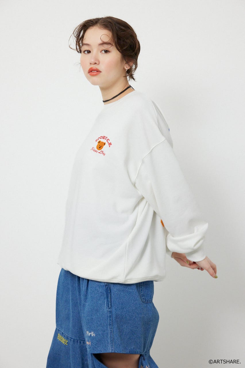 【UNISEX】(wiggle wiggle)モチーフスウェットトップス O/WHT FREE