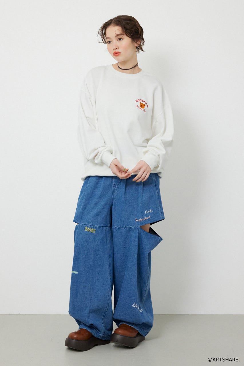 【UNISEX】(wiggle wiggle)モチーフスウェットトップス O/WHT FREE