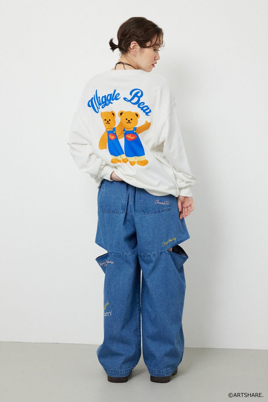 【UNISEX】(wiggle wiggle)モチーフスウェットトップス O/WHT FREE