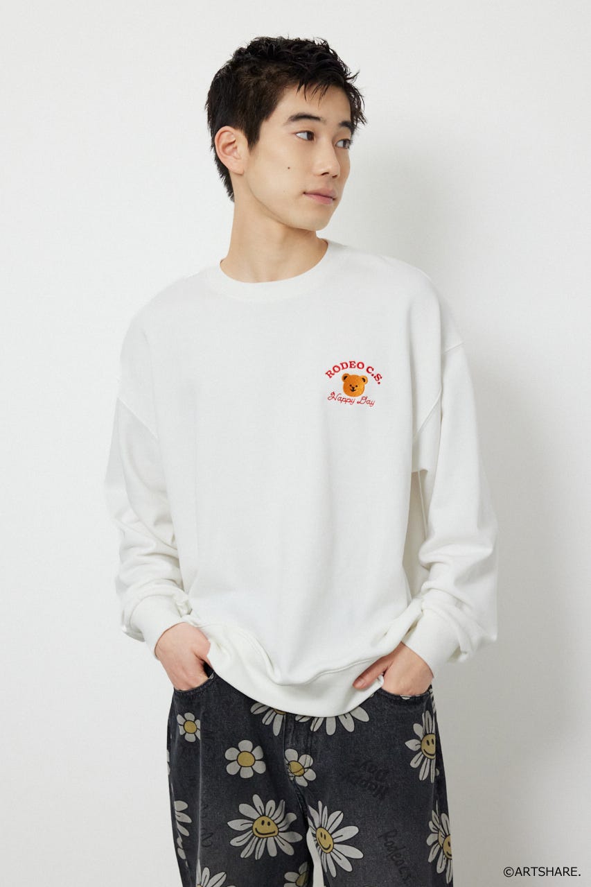 【UNISEX】(wiggle wiggle)モチーフスウェットトップス O/WHT FREE