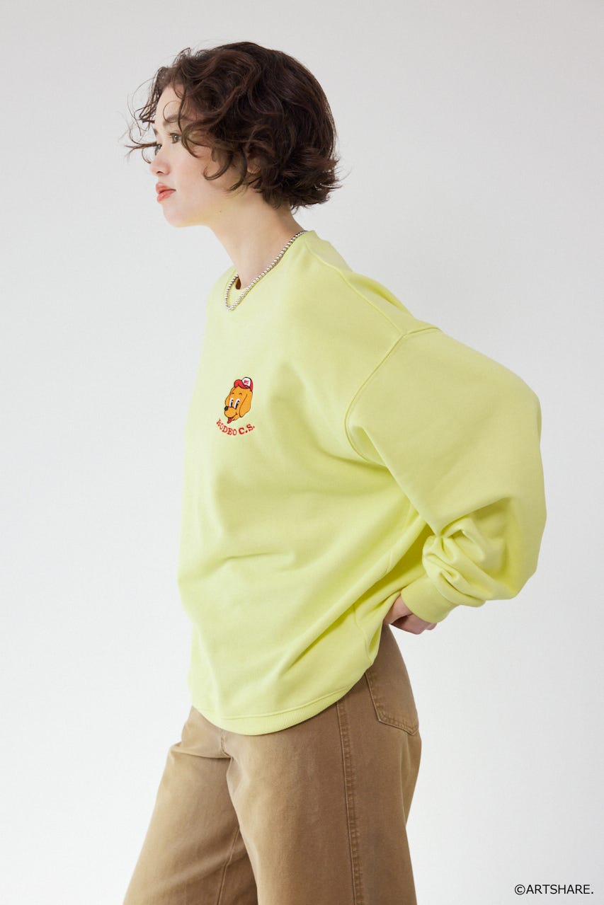 【UNISEX】(wiggle wiggle)モチーフスウェットトップス YEL FREE