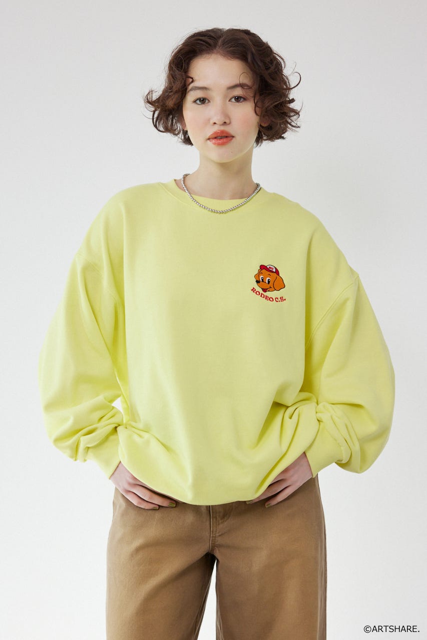 【UNISEX】(wiggle wiggle)モチーフスウェットトップス YEL FREE