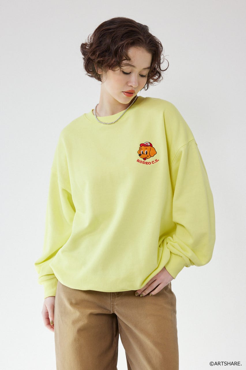 【UNISEX】(wiggle wiggle)モチーフスウェットトップス YEL FREE