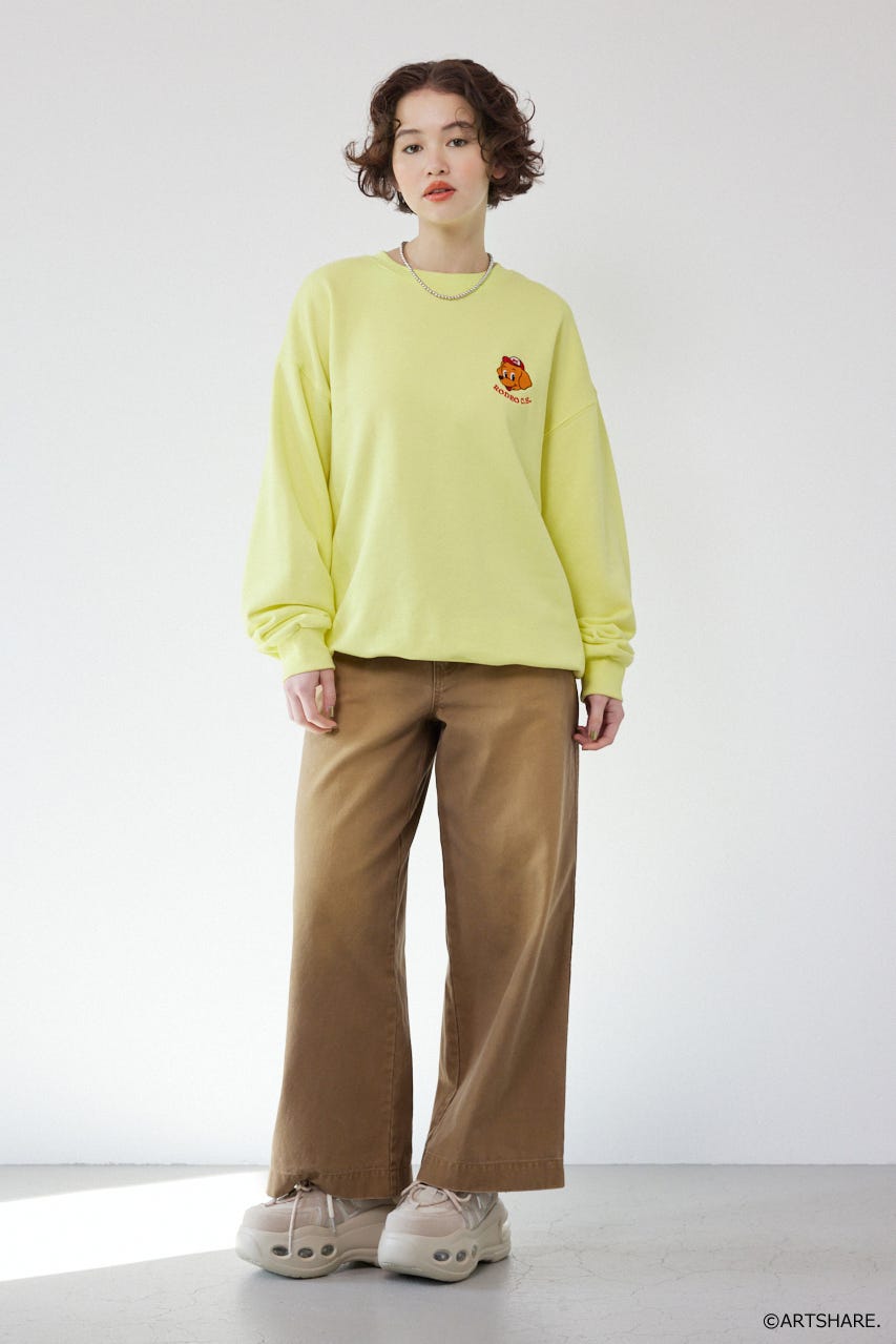 【UNISEX】(wiggle wiggle)モチーフスウェットトップス YEL FREE