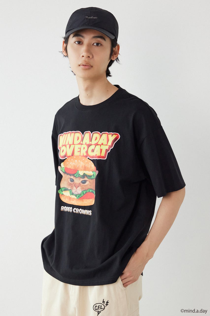 (MIND.A.DAY)アソートCAT Tシャツ BLK M