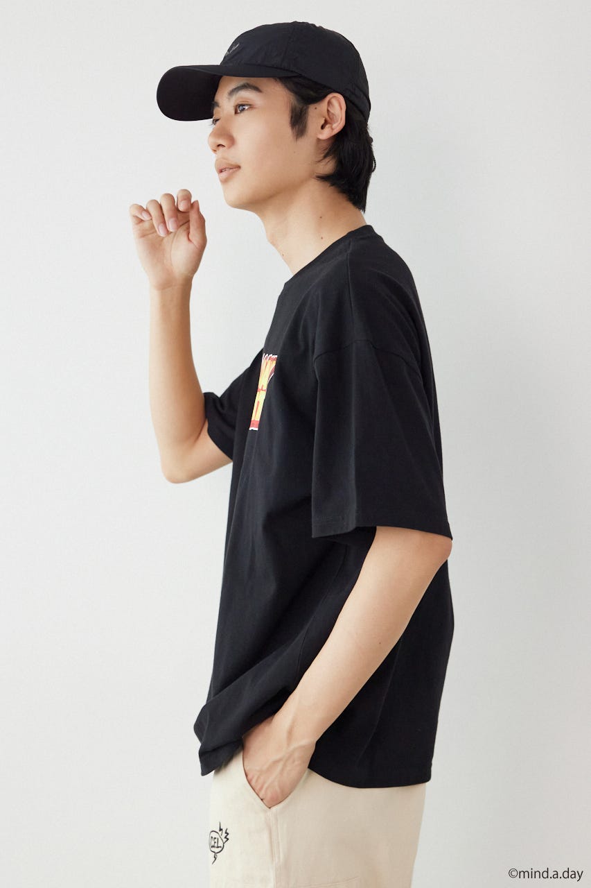(MIND.A.DAY)アソートCAT Tシャツ BLK M