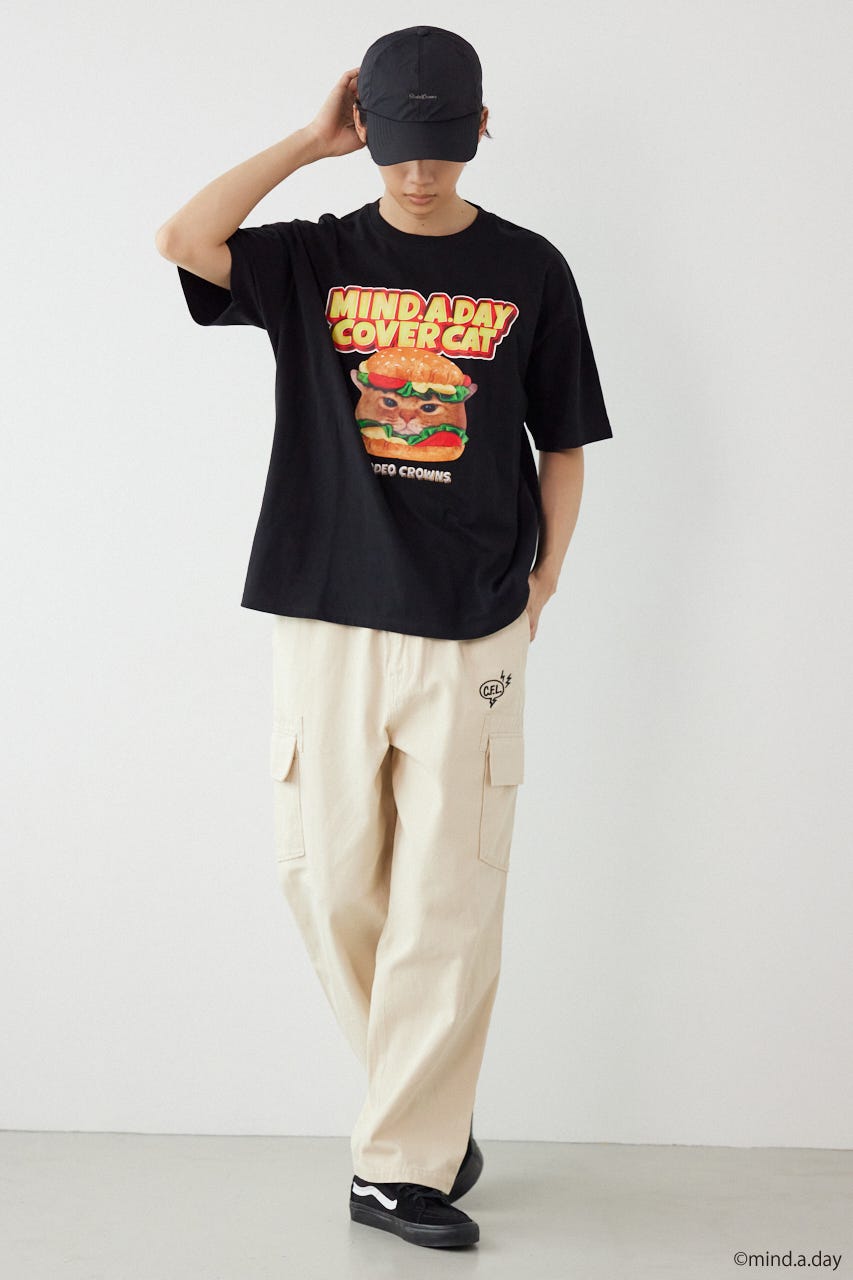 (MIND.A.DAY)アソートCAT Tシャツ BLK M
