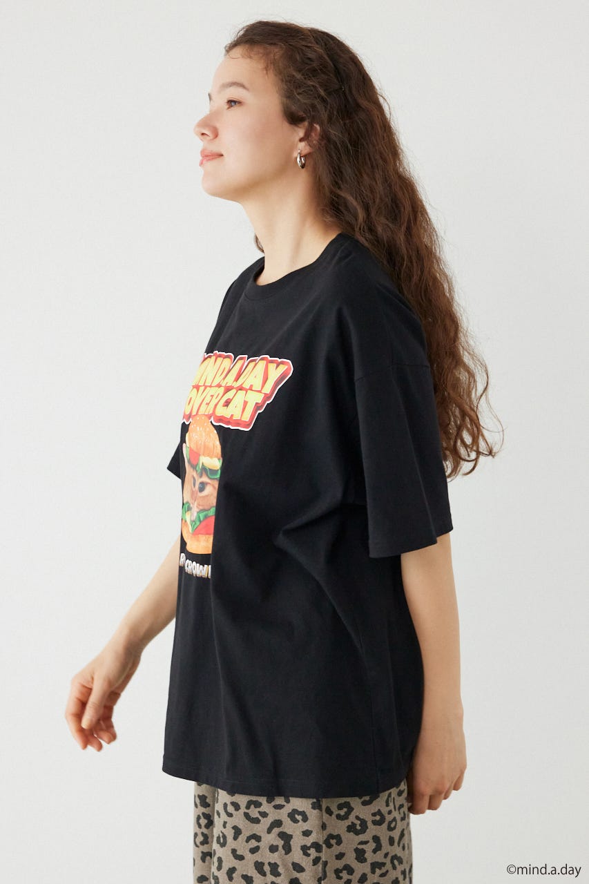 (MIND.A.DAY)アソートCAT Tシャツ BLK M