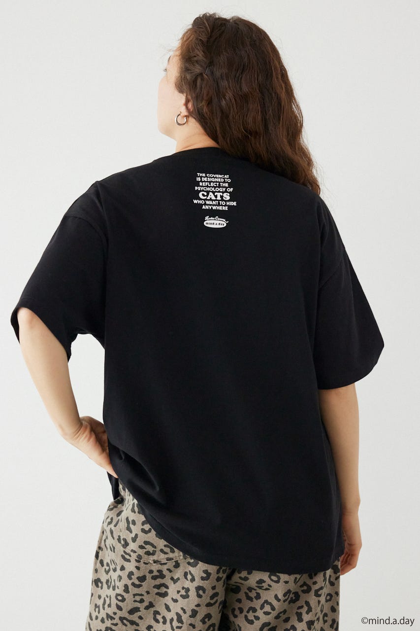 (MIND.A.DAY)アソートCAT Tシャツ BLK M