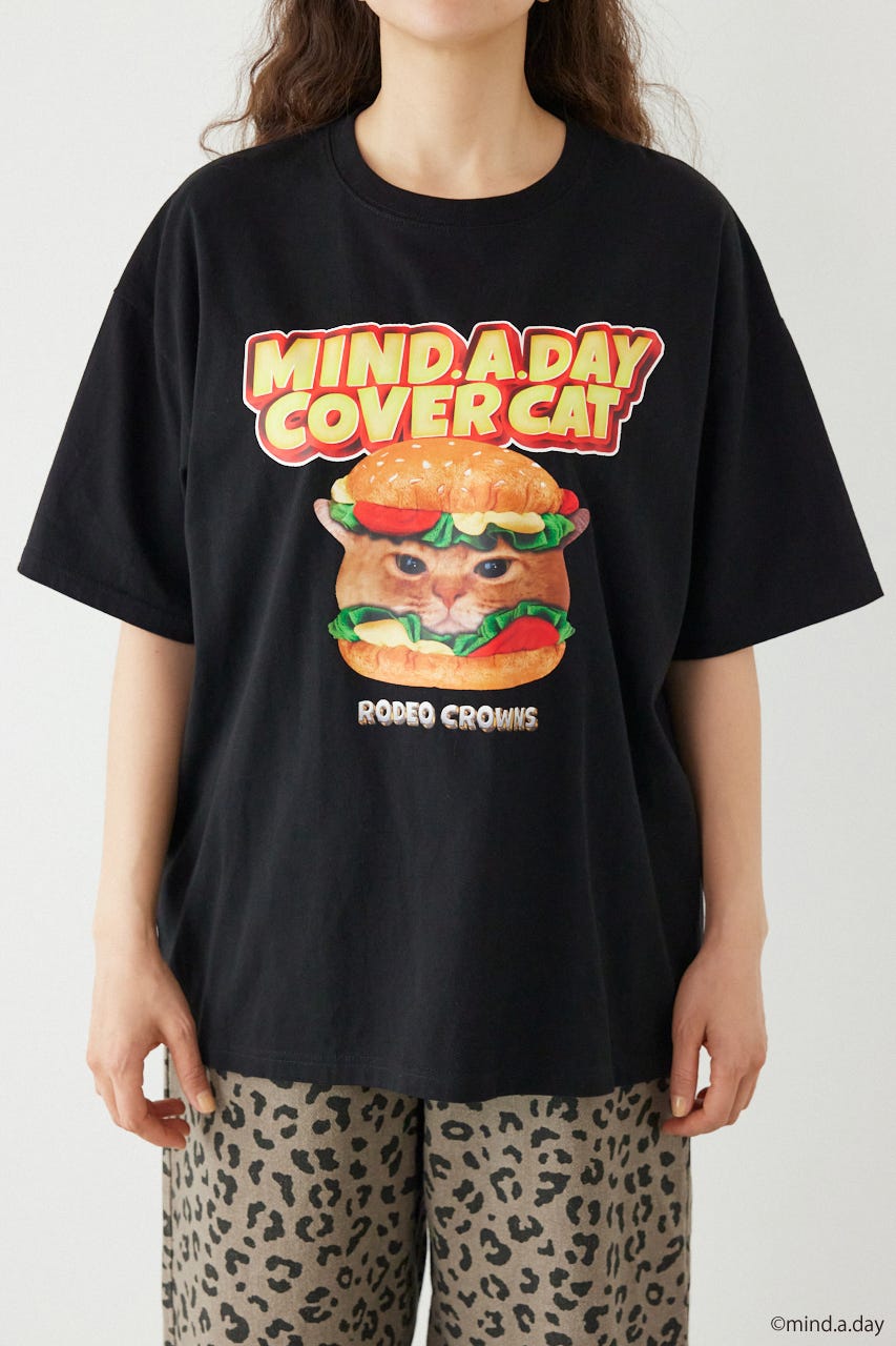 (MIND.A.DAY)アソートCAT Tシャツ BLK M