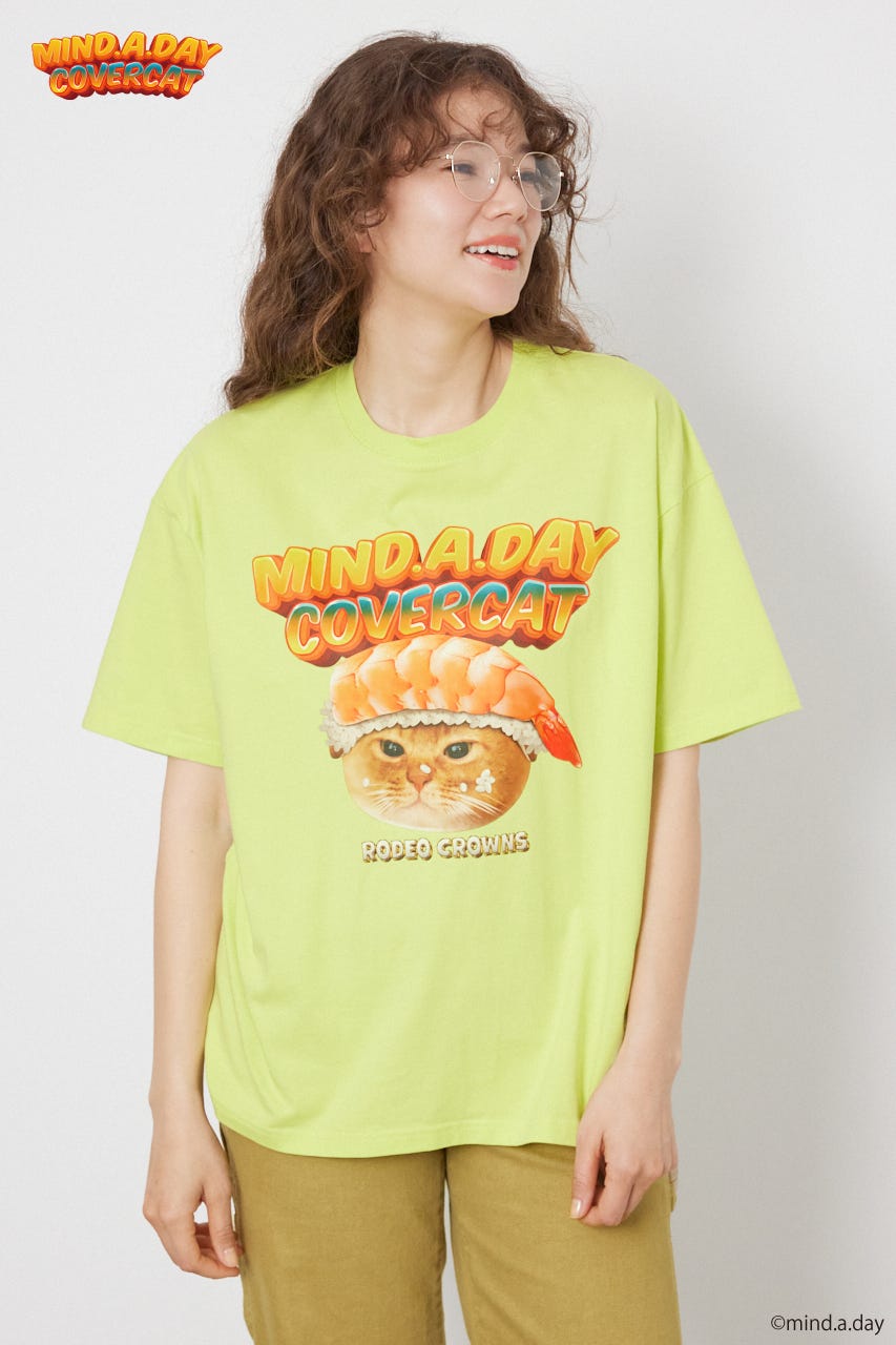 (MIND.A.DAY)アソートCAT Tシャツ GRN M