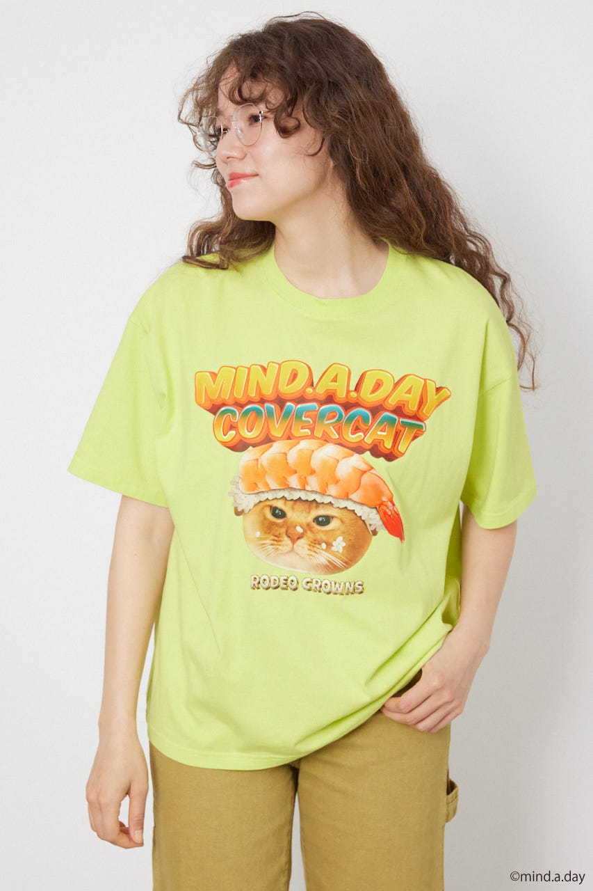 (MIND.A.DAY)アソートCAT Tシャツ GRN M