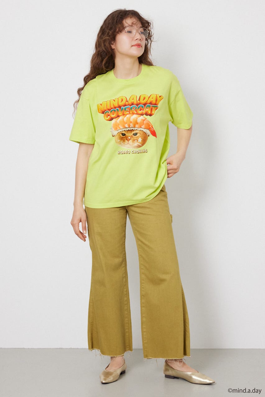 (MIND.A.DAY)アソートCAT Tシャツ GRN M