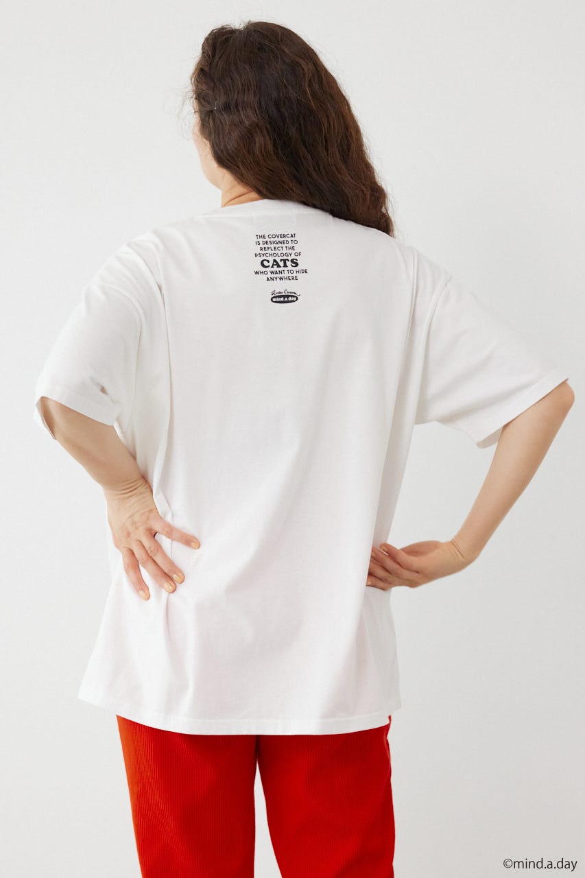 (MIND.A.DAY)アソートCAT Tシャツ O/WHT M
