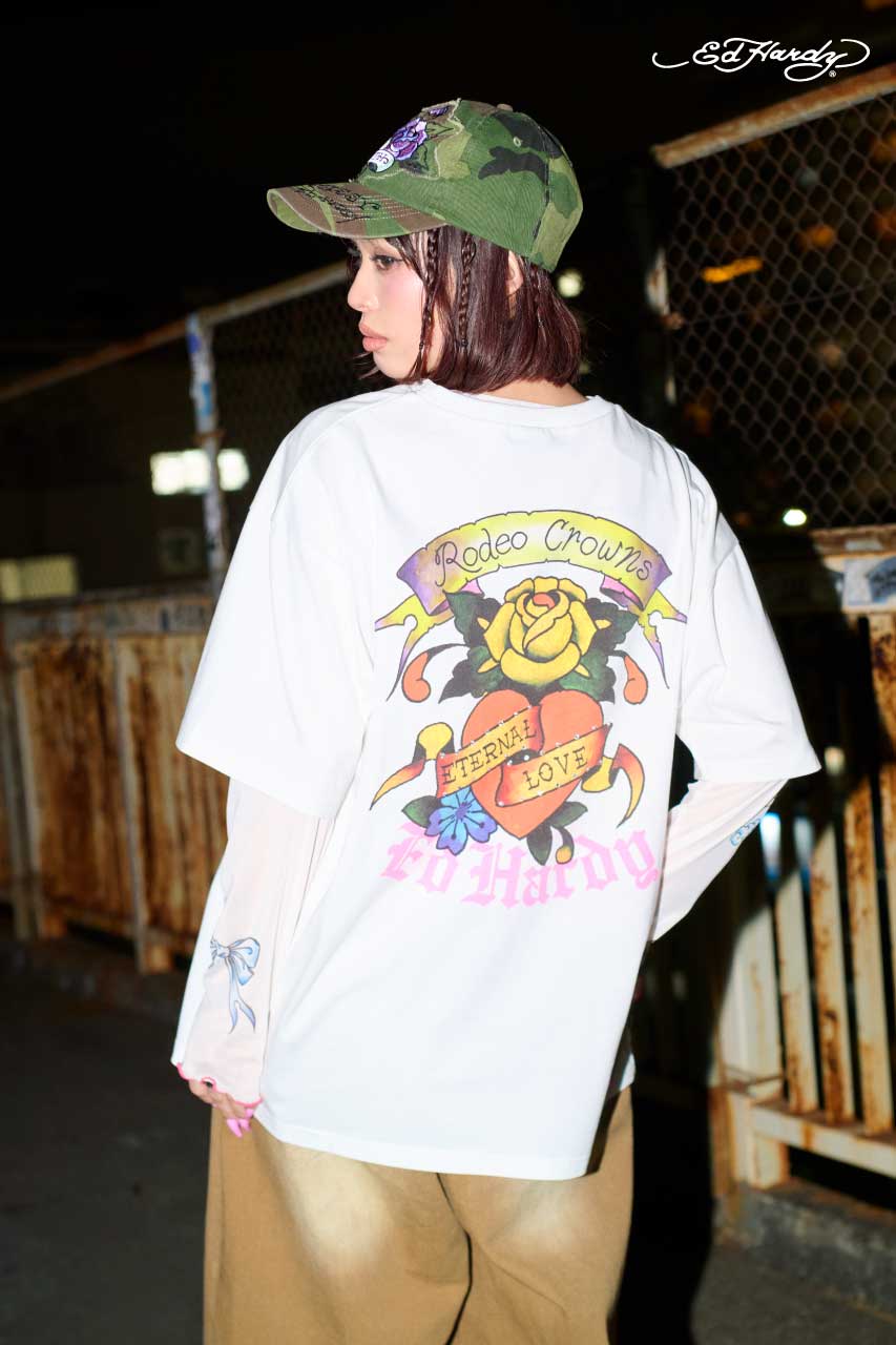 (Ed Hardy) ETERNAL LOVE Tシャツ O/WHT M