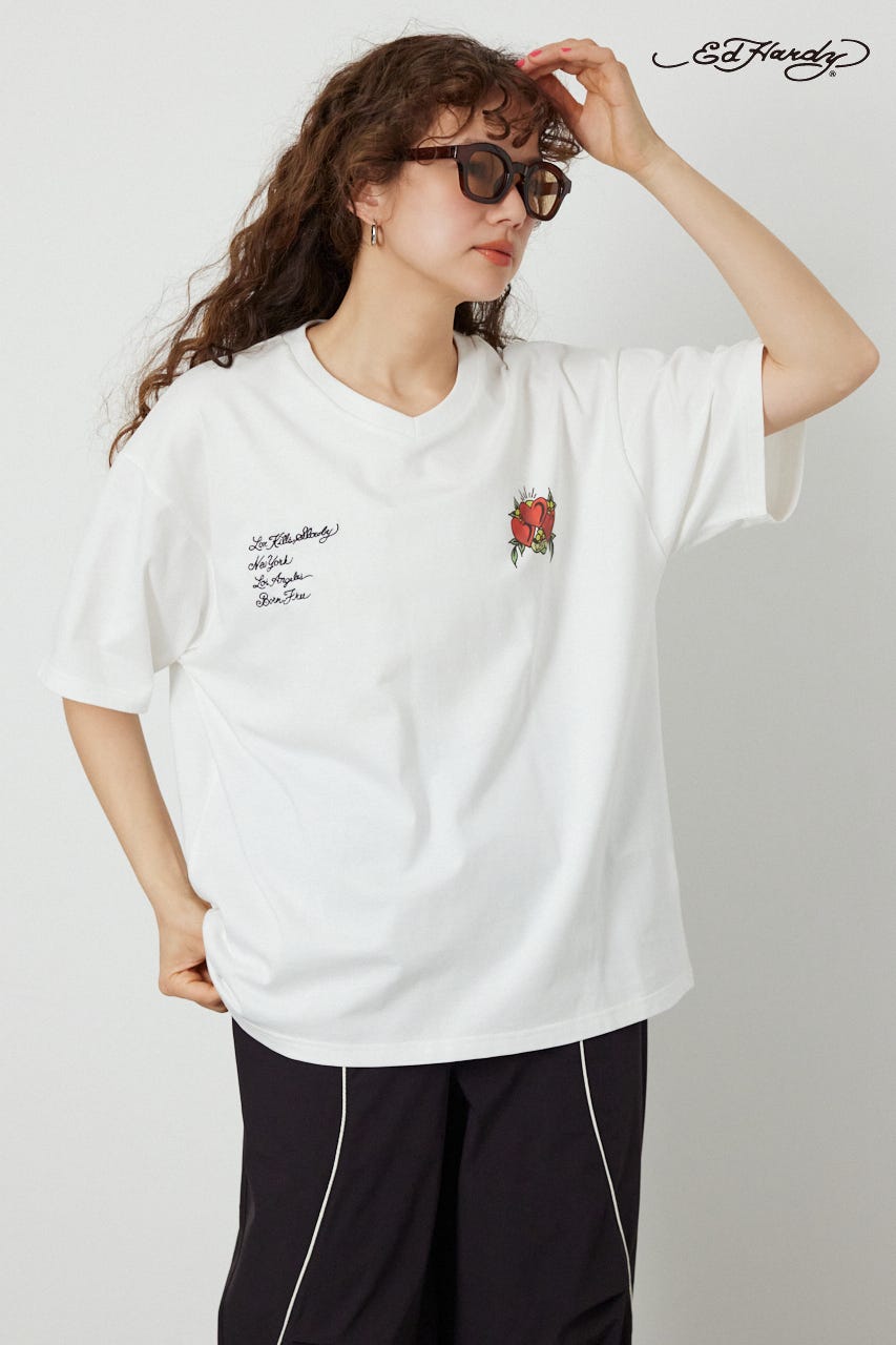 (Ed Hardy) ETERNAL LOVE Tシャツ O/WHT M