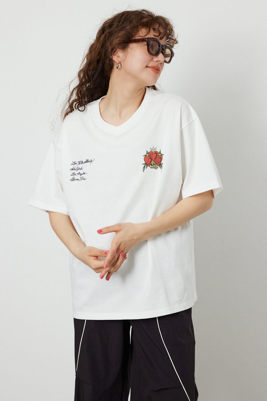 (Ed Hardy) ETERNAL LOVE Tシャツ O/WHT M