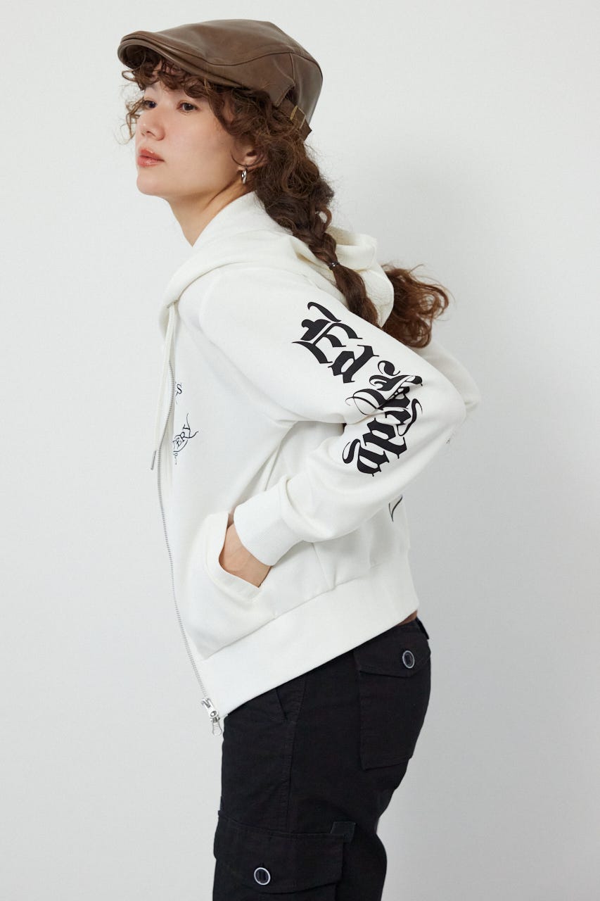 (Ed Hardy)ZIPパーカー O/WHT L