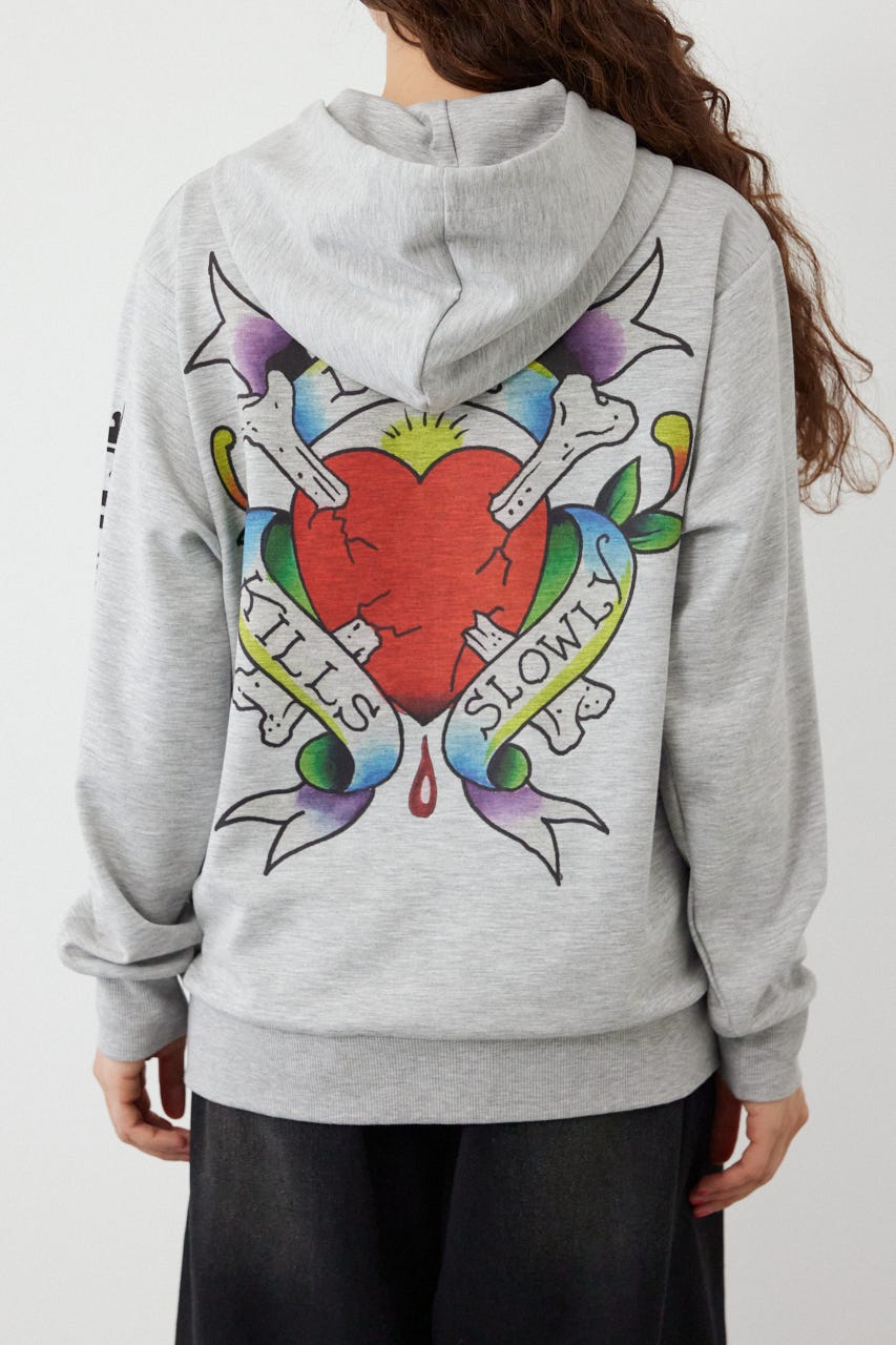 (Ed Hardy)ZIPパーカー T.GRY L