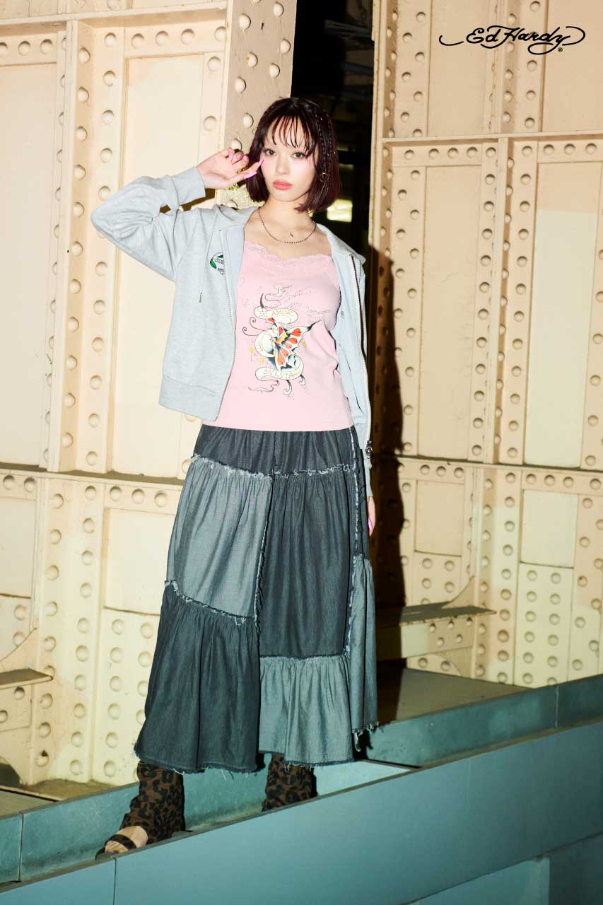 (Ed Hardy)ZIPパーカー T.GRY L