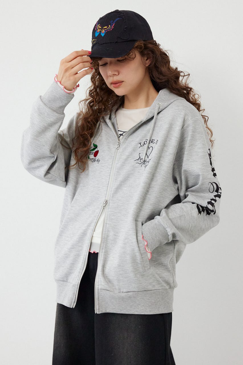 (Ed Hardy)ZIPパーカー T.GRY L