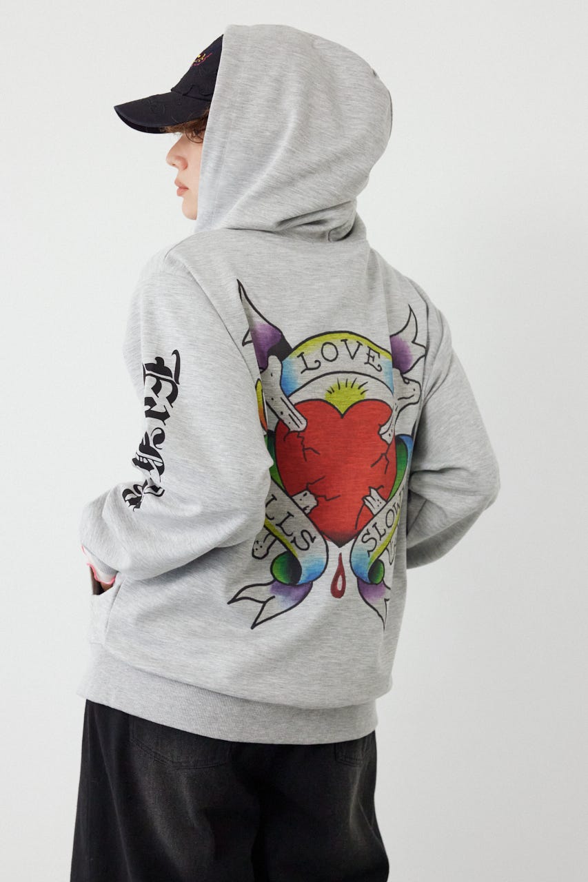 (Ed Hardy)ZIPパーカー T.GRY L
