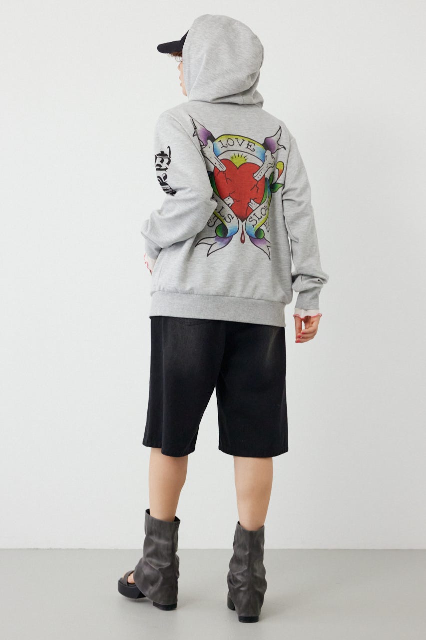 (Ed Hardy)ZIPパーカー T.GRY L