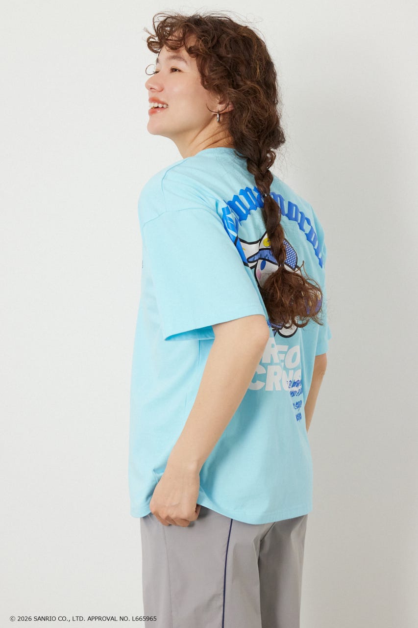 【UNISEX】(サンリオキャラクターズ) パターンモチーフTシャツ L/BLU M