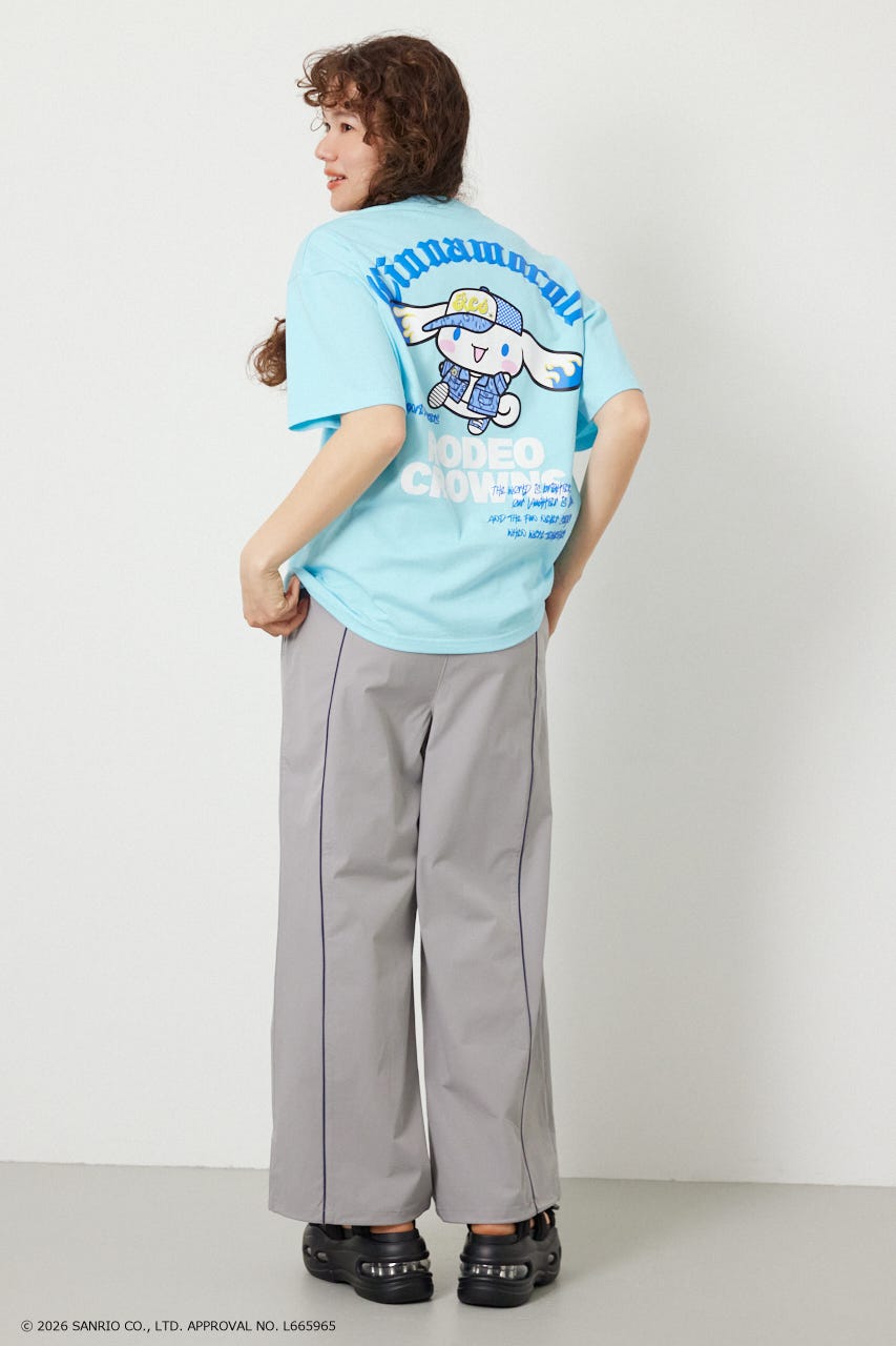 【UNISEX】(サンリオキャラクターズ) パターンモチーフTシャツ L/BLU M