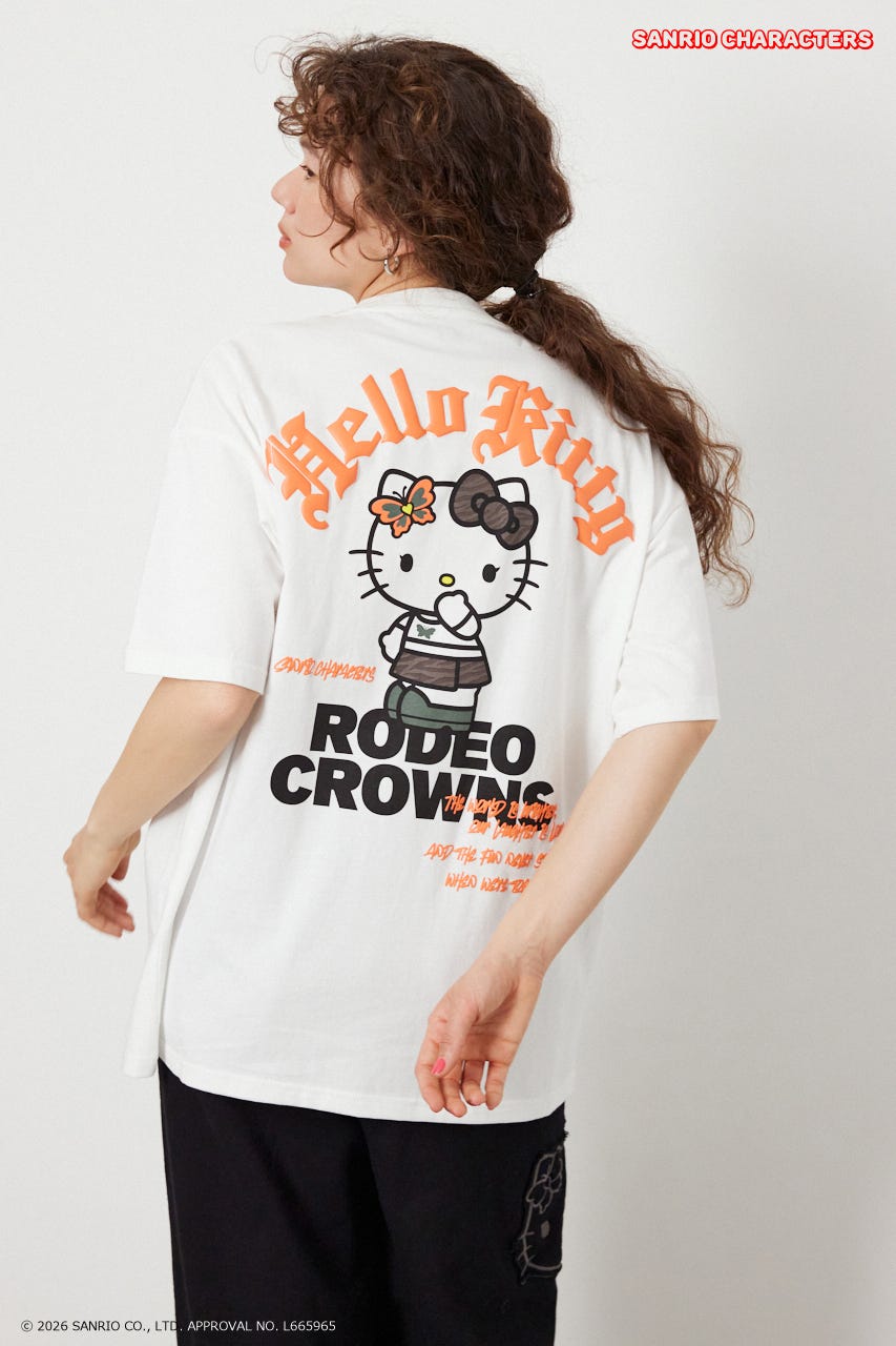 【UNISEX】(サンリオキャラクターズ) パターンモチーフTシャツ O/WHT M