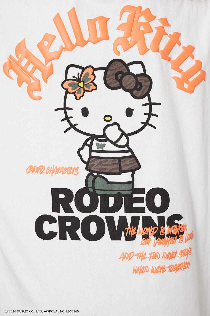 【UNISEX】(サンリオキャラクターズ) パターンモチーフTシャツ O/WHT M