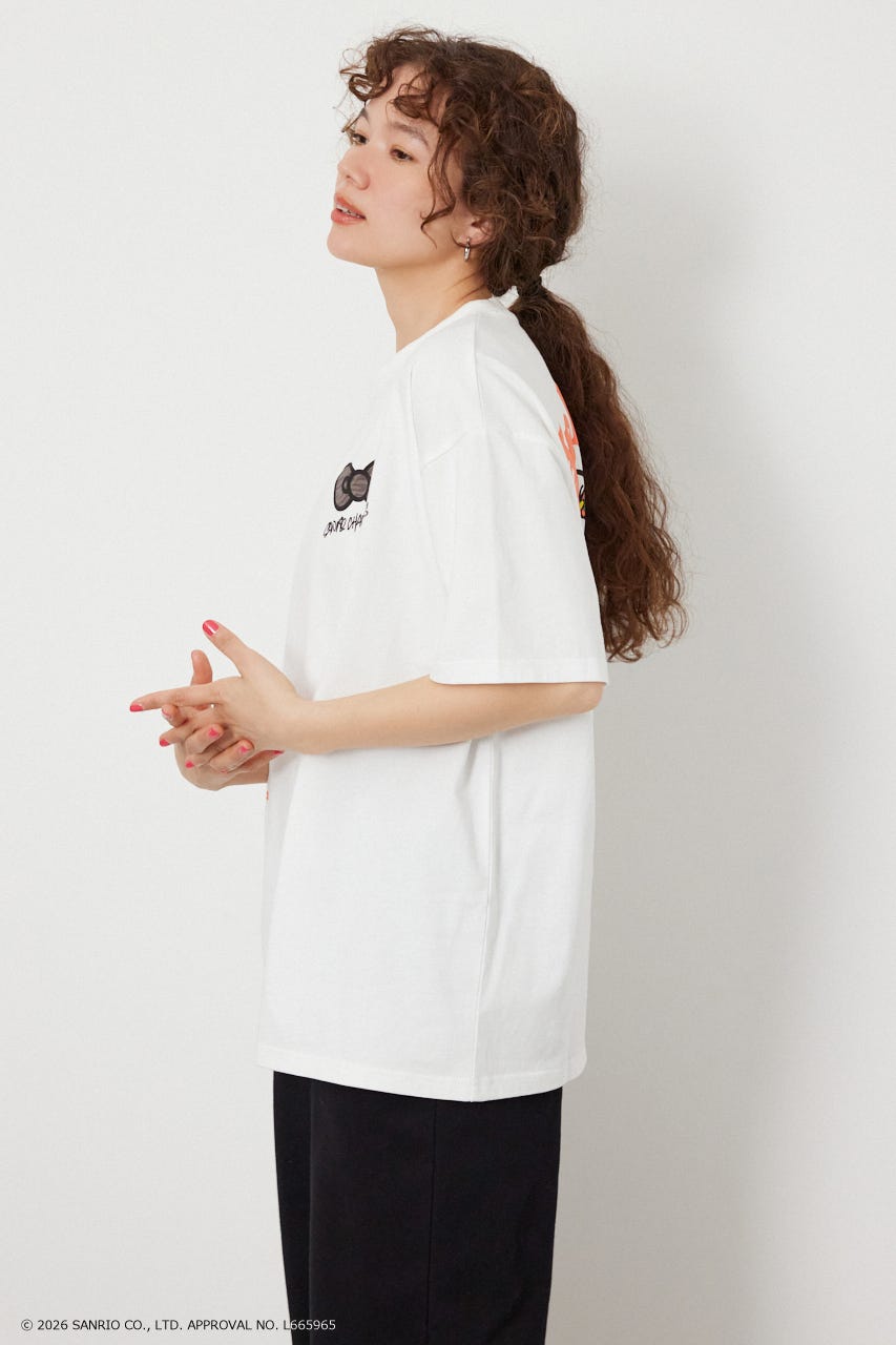 【UNISEX】(サンリオキャラクターズ) パターンモチーフTシャツ O/WHT M