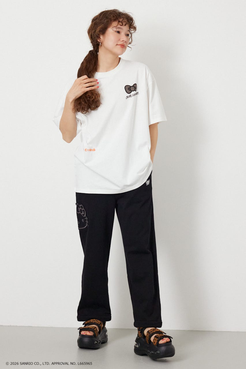 【UNISEX】(サンリオキャラクターズ) パターンモチーフTシャツ O/WHT M