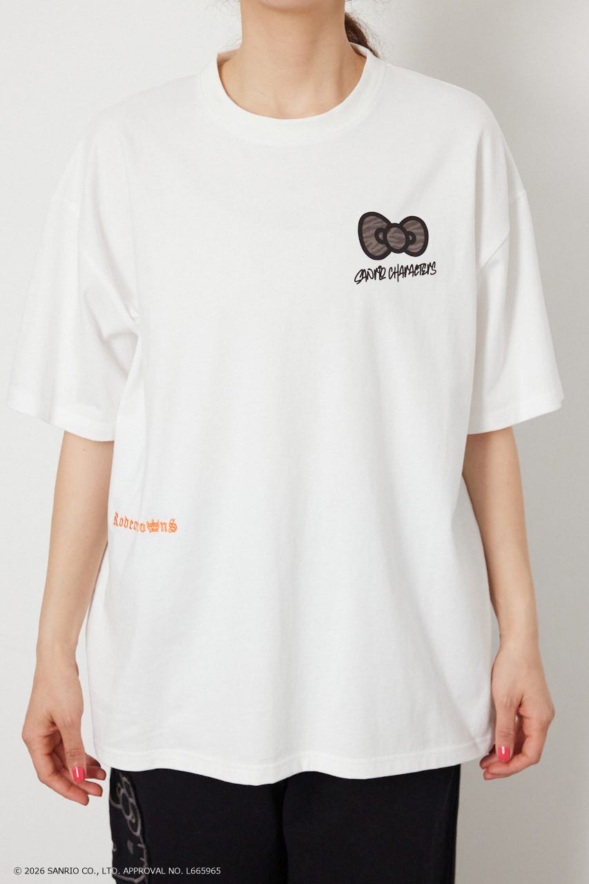 【UNISEX】(サンリオキャラクターズ) パターンモチーフTシャツ O/WHT M