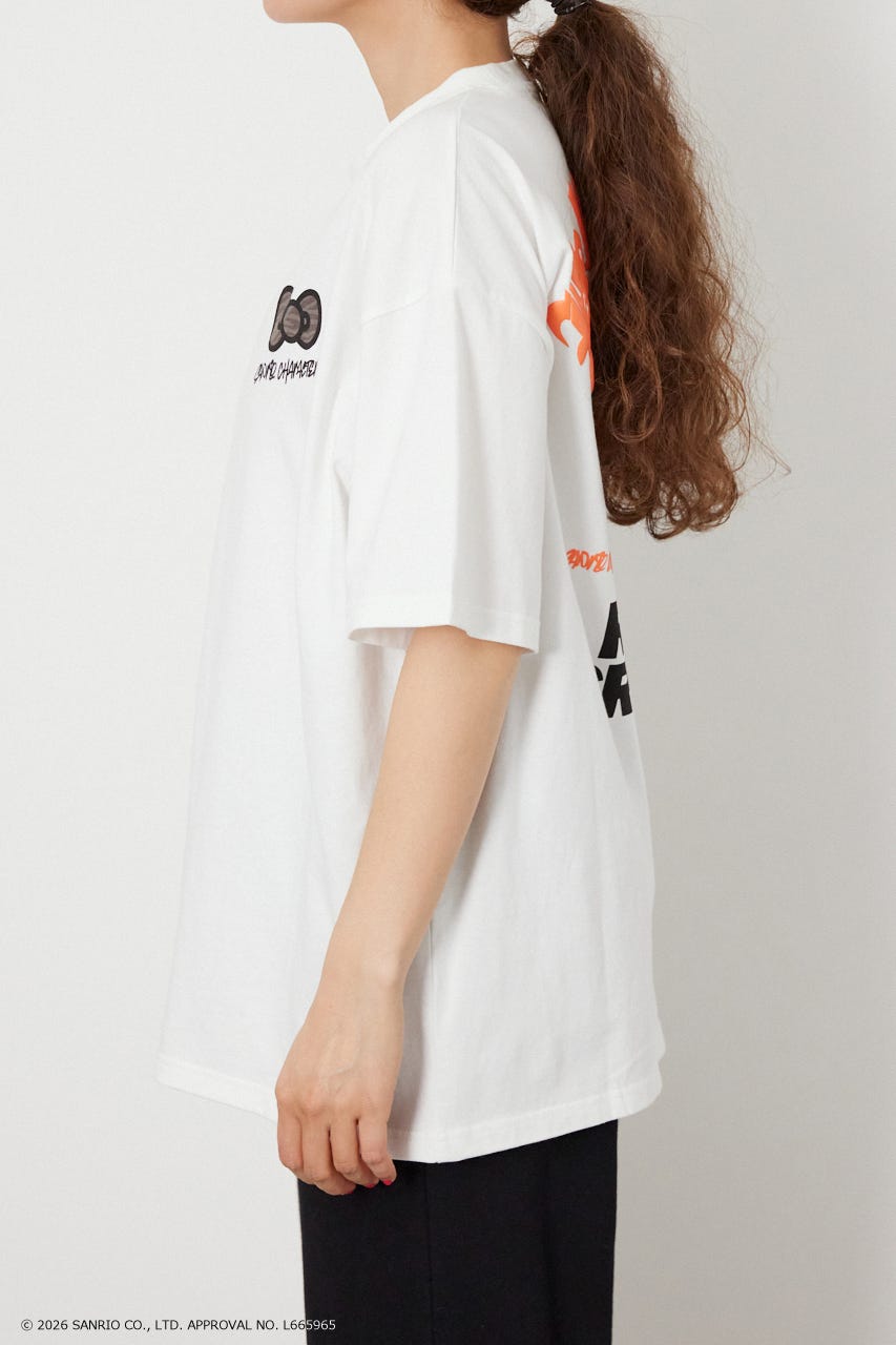 【UNISEX】(サンリオキャラクターズ) パターンモチーフTシャツ O/WHT M