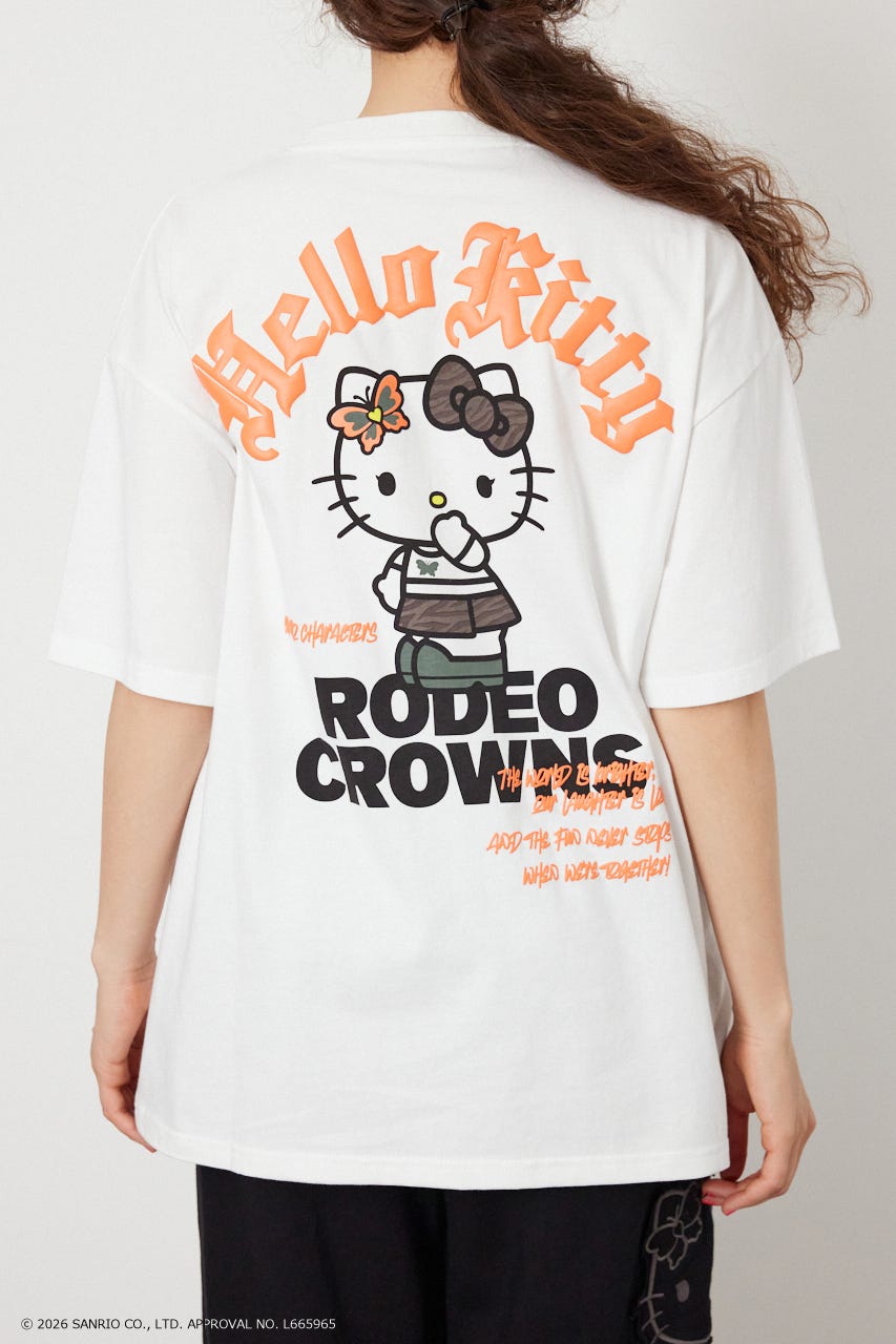 【UNISEX】(サンリオキャラクターズ) パターンモチーフTシャツ O/WHT M