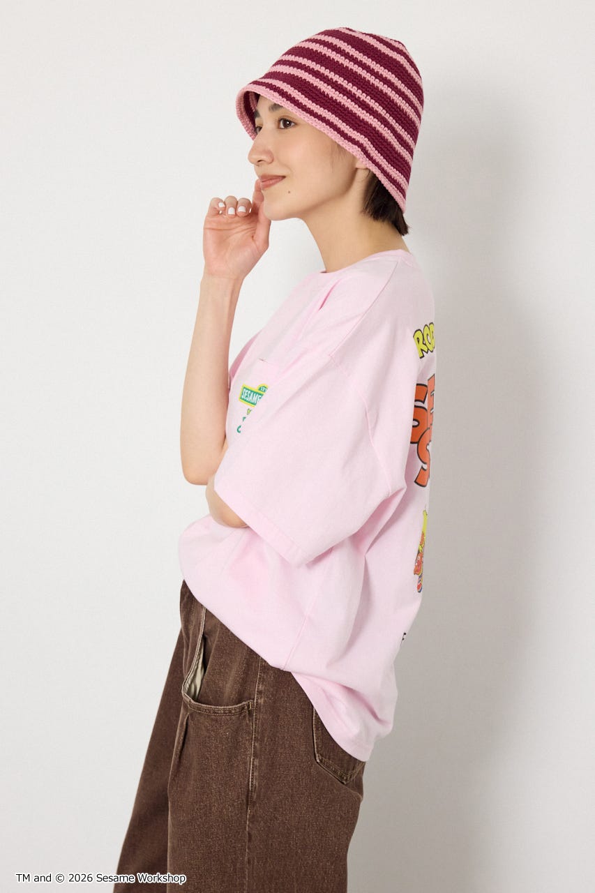 【UNISEX】(SESAME STREET) With RoddyTシャツ L/PNK L