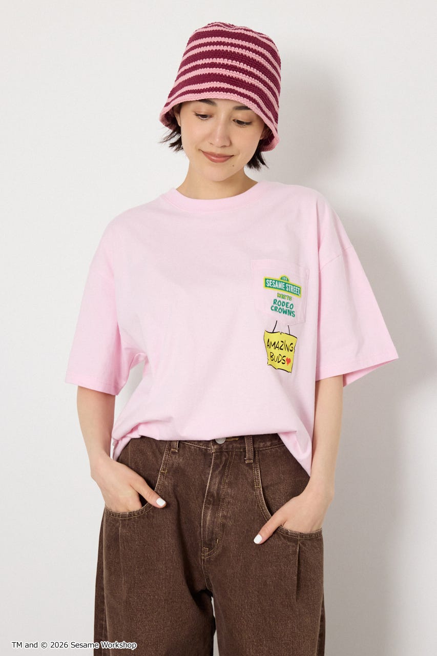 【UNISEX】(SESAME STREET) With RoddyTシャツ L/PNK L
