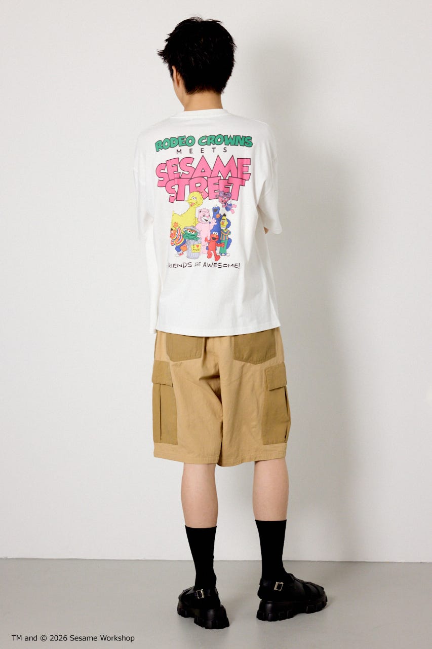 【UNISEX】(SESAME STREET) With RoddyTシャツ O/WHT L