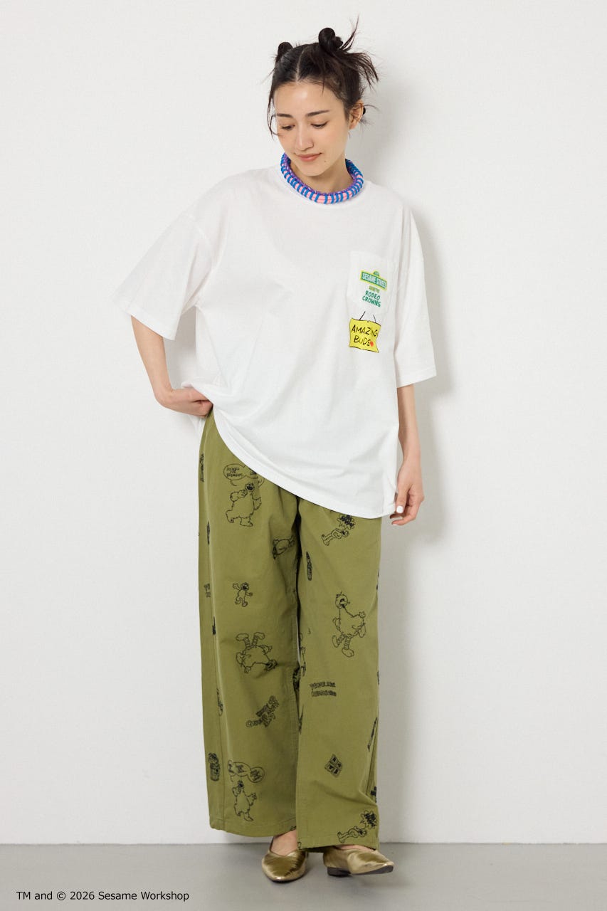 【UNISEX】(SESAME STREET) With RoddyTシャツ O/WHT L