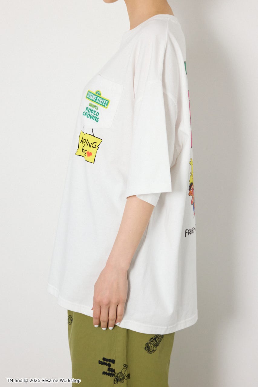 【UNISEX】(SESAME STREET) With RoddyTシャツ O/WHT L