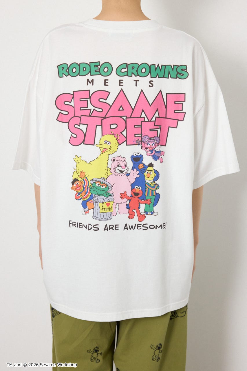 【UNISEX】(SESAME STREET) With RoddyTシャツ O/WHT L