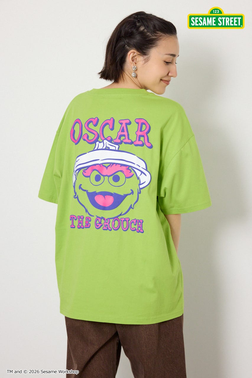 【UNISEX】(SESAME STREET) アソートキャラTシャツ GRN L