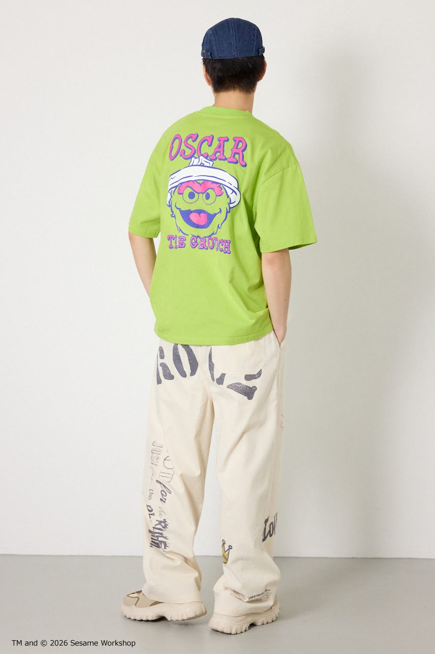 【UNISEX】(SESAME STREET) アソートキャラTシャツ GRN L