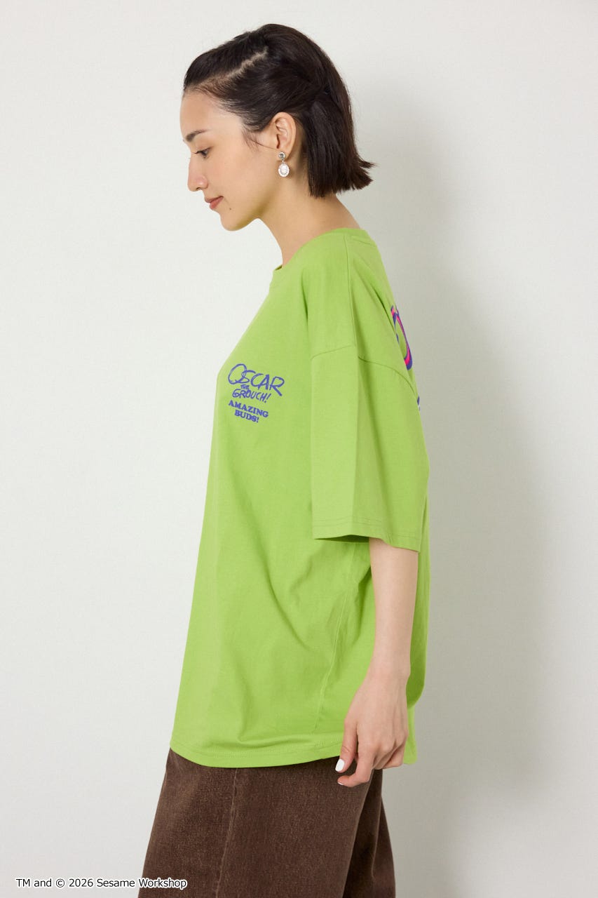 【UNISEX】(SESAME STREET) アソートキャラTシャツ GRN L