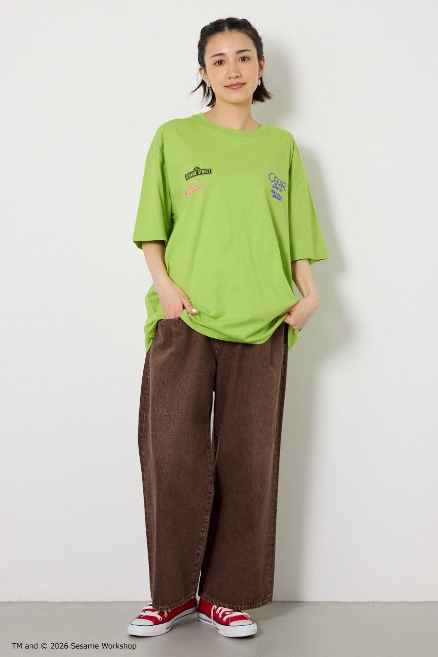 【UNISEX】(SESAME STREET) アソートキャラTシャツ GRN L