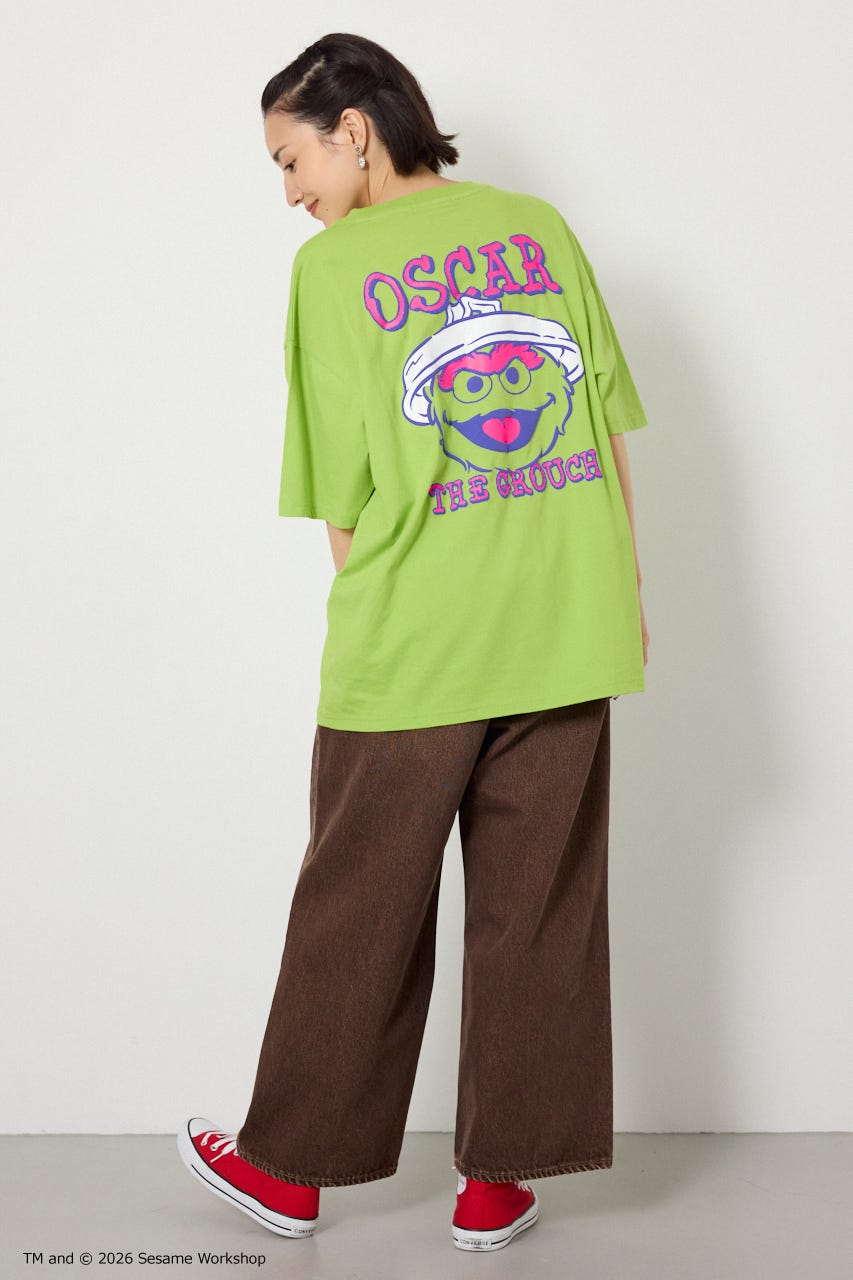 【UNISEX】(SESAME STREET) アソートキャラTシャツ GRN L