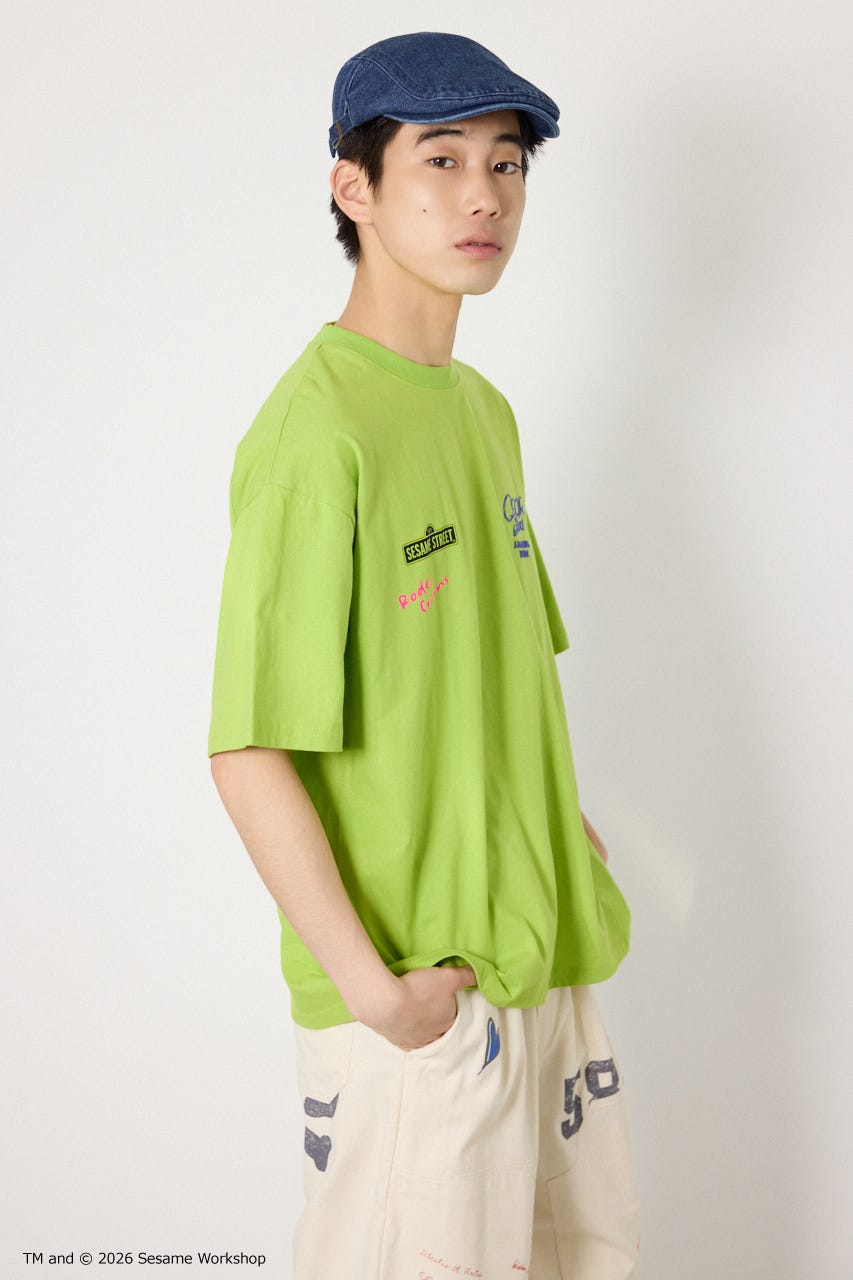 【UNISEX】(SESAME STREET) アソートキャラTシャツ GRN L